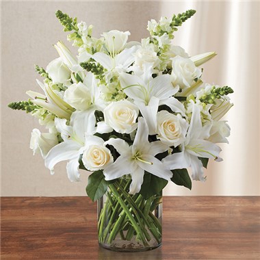 Classic All White Arrangement&trade; For Sympathy